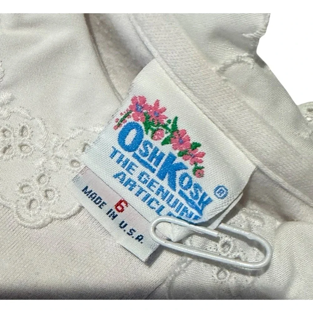 Vintage OshKosh Bgosh Girls Pink Floral Jumper Dress & Lace Collar Blouse‎ Set 6